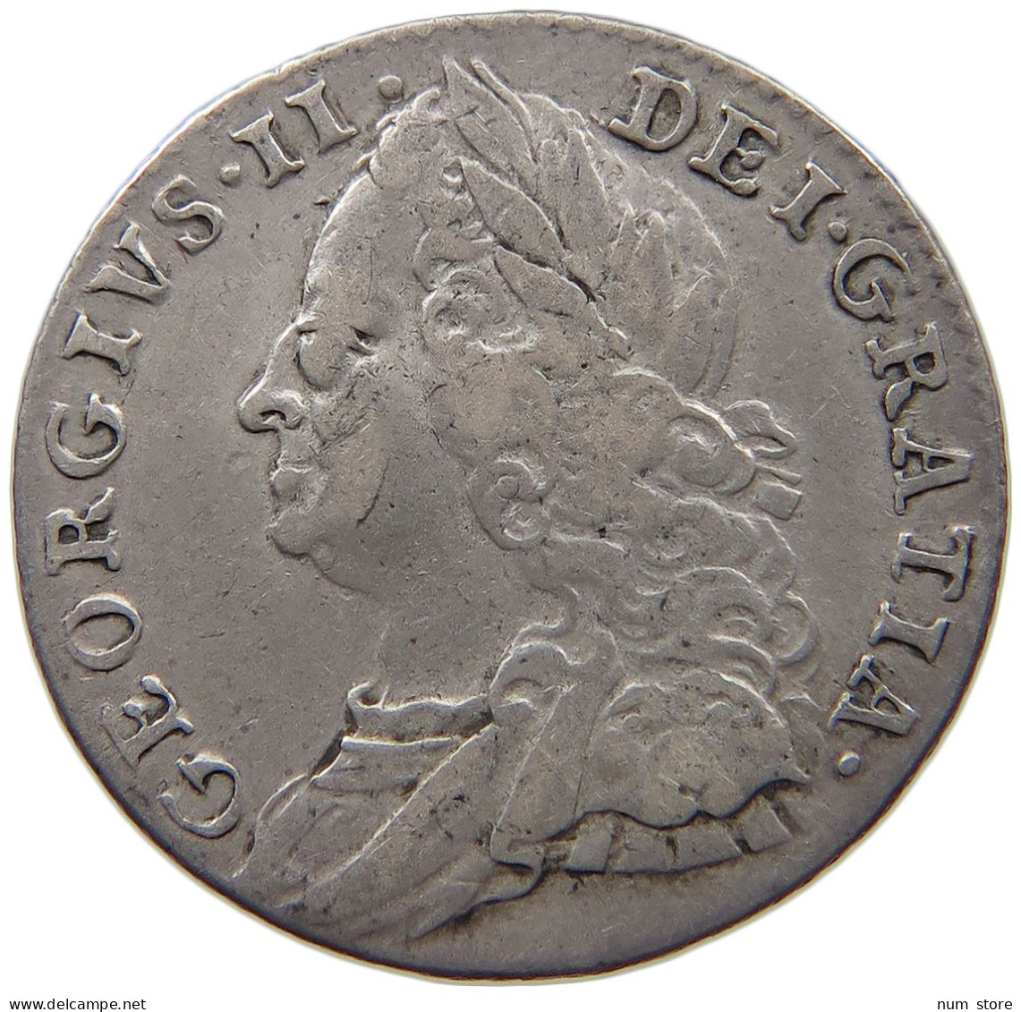 GREAT BRITAIN SIXPENCE 1758 George II. 1727-1760. #t007 0253 - G. 6 Pence