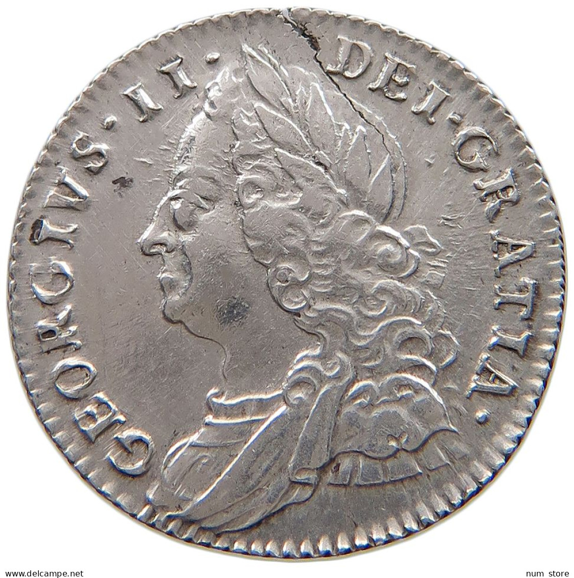 GREAT BRITAIN SIXPENCE 1757 George II. 1727-1760. #t108 0357 - G. 6 Pence