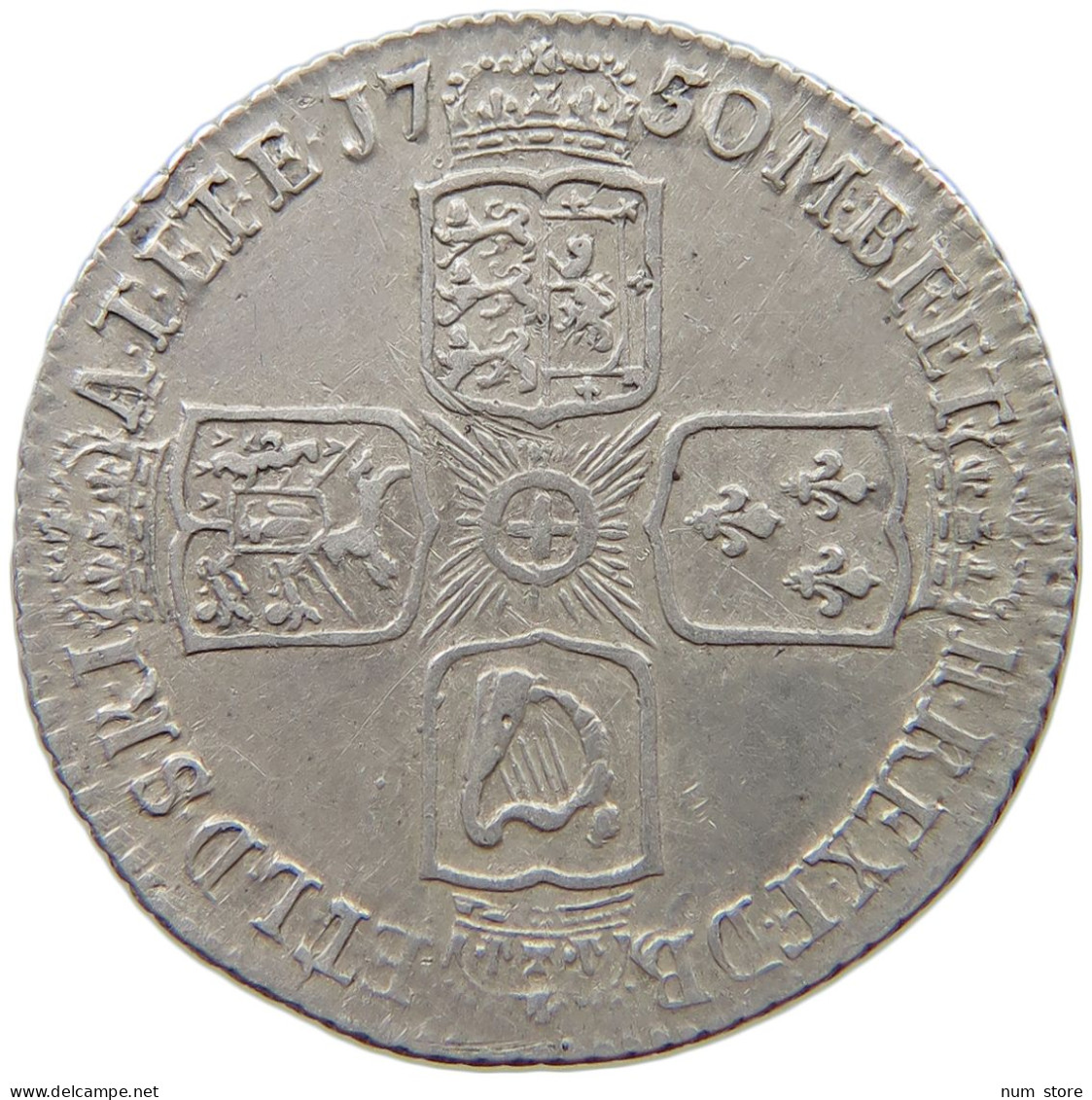 GREAT BRITAIN SIXPENCE 1750 George II. 1727-1760. #t148 0545 - G. 6 Pence