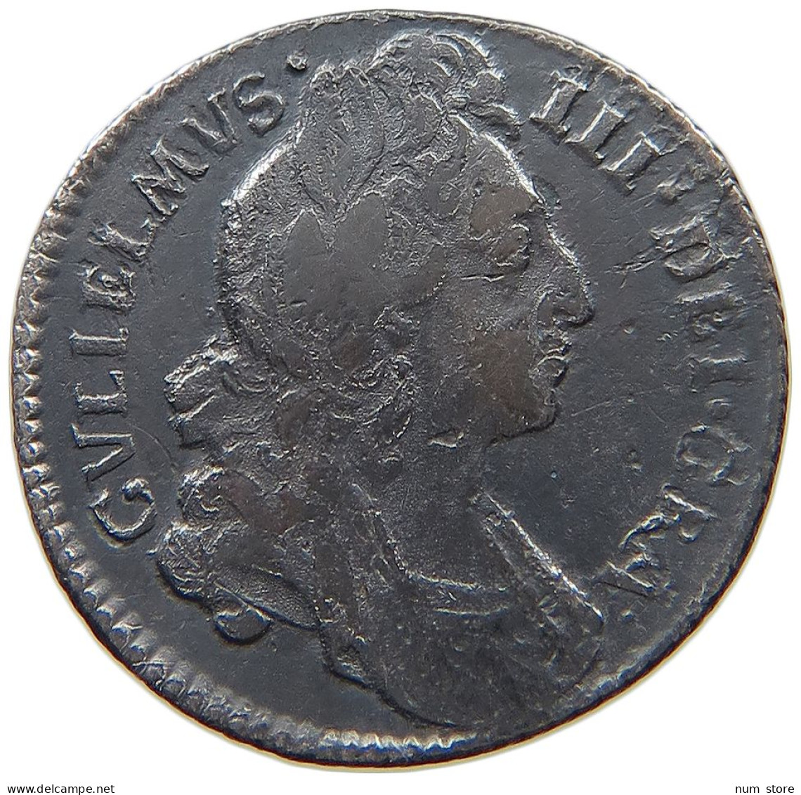 GREAT BRITAIN SIXPENCE 1696 WILLIAM III. (1694-1702) #t118 1163 - G. 6 Pence