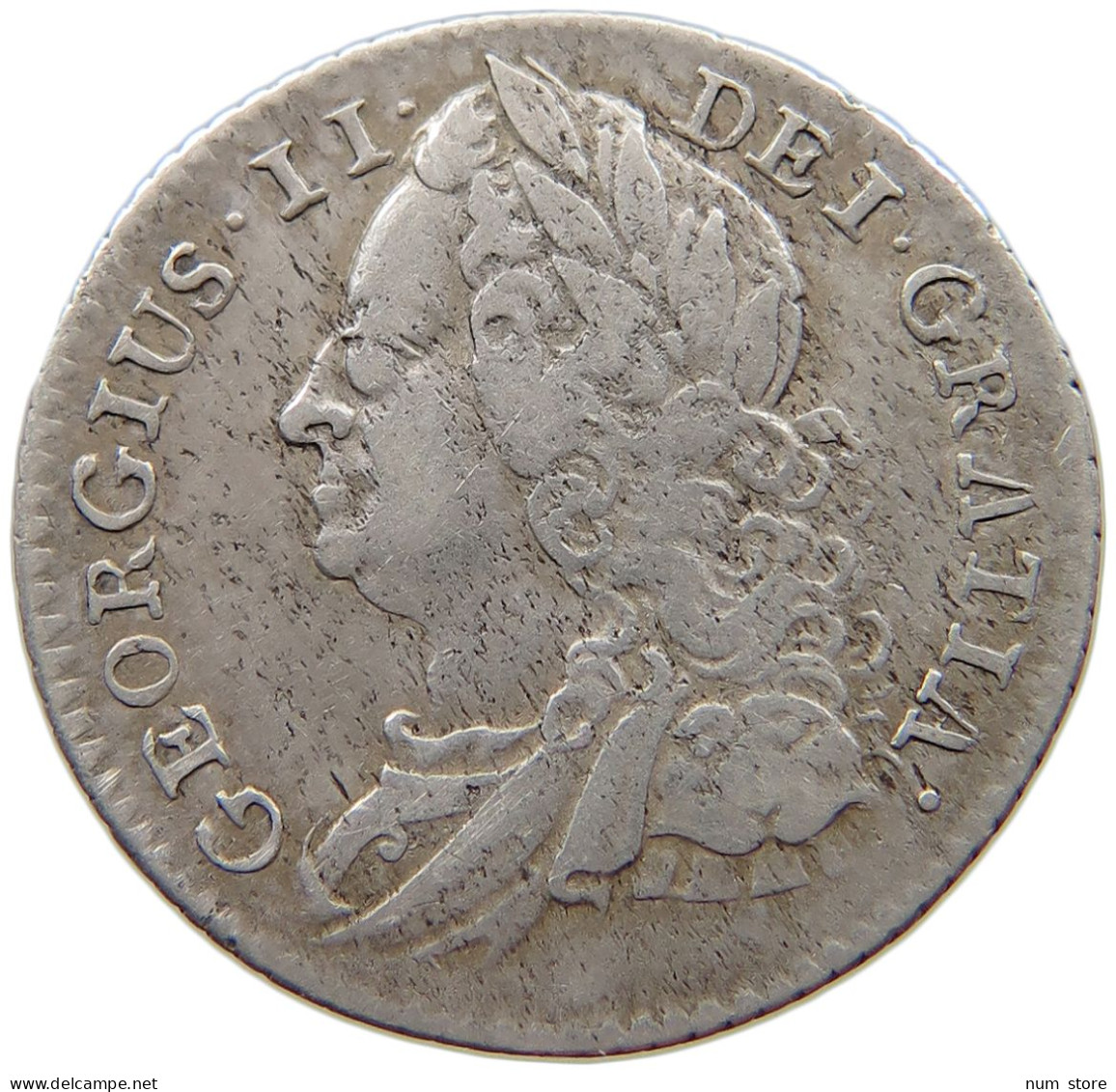 GREAT BRITAIN SIXPENCE 1745 George II. 1727-1760. #t148 0541 - G. 6 Pence