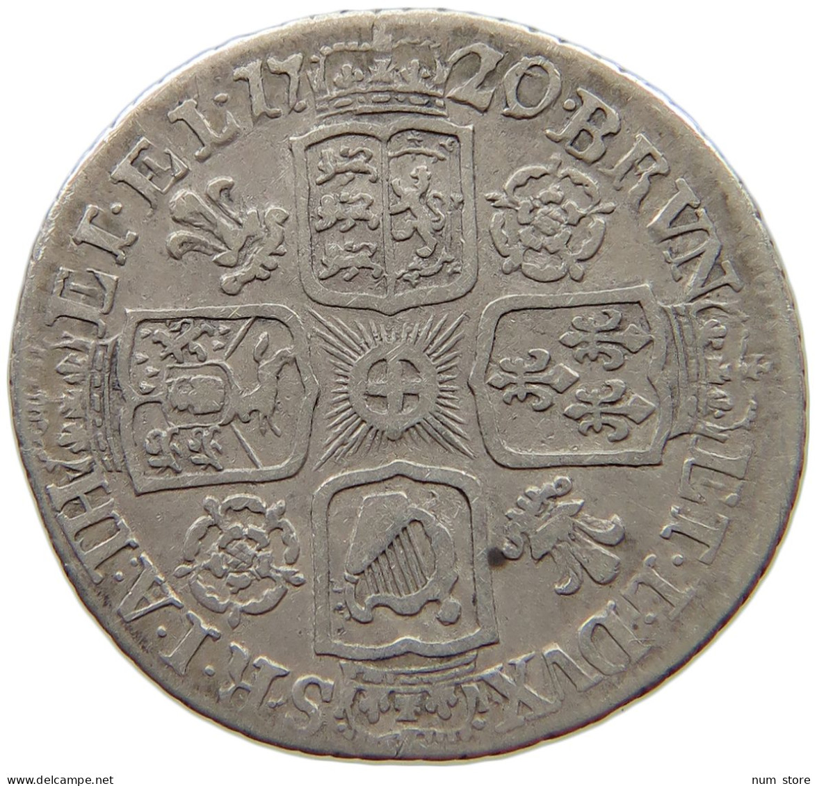 GREAT BRITAIN SIXPENCE 1720 / 17 George I. (1714-1727) #t148 0543 - G. 6 Pence