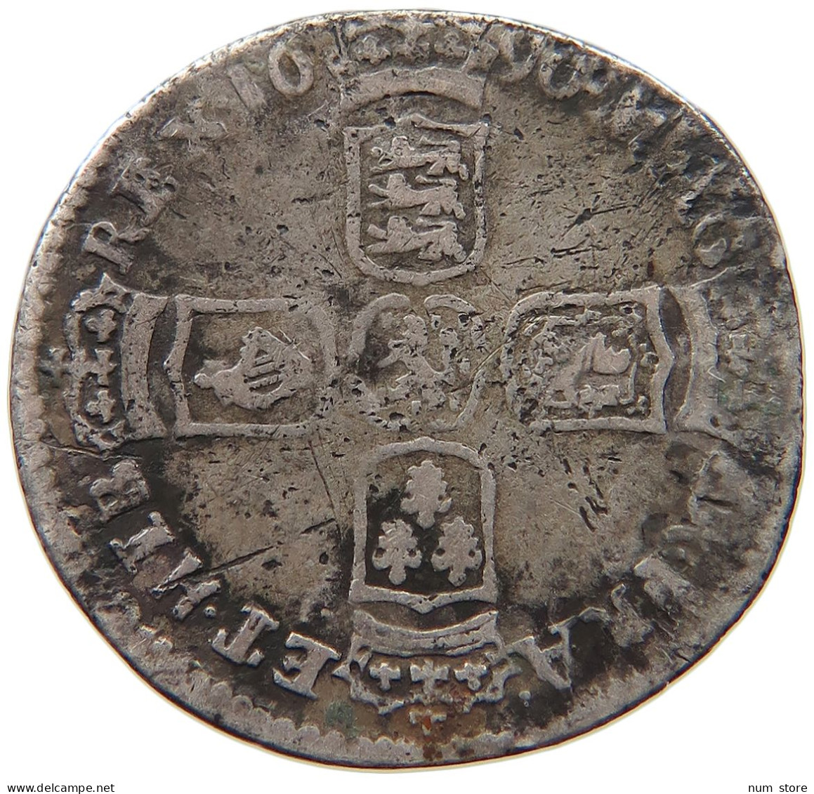 GREAT BRITAIN SIXPENCE 1696 WILLIAM III. (1694-1702) #t021 0117 - G. 6 Pence