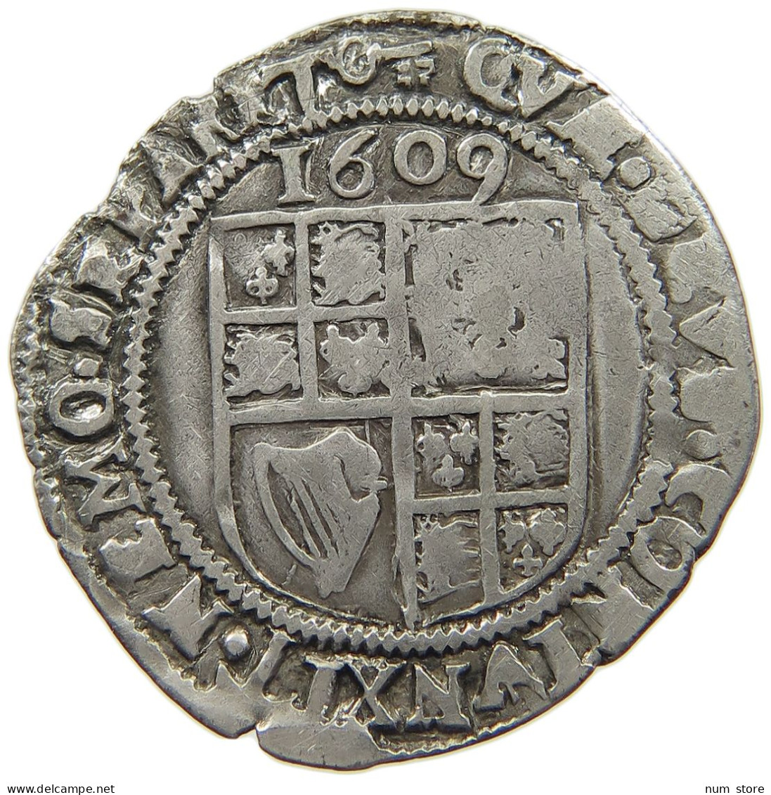 GREAT BRITAIN SIXPENCE 1609 JAMES I. (1603-1625) #t155 0299 - 1485-1662 : Tudor / Stuart