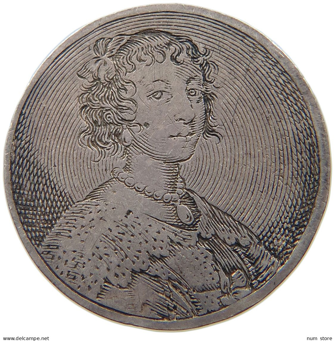 GREAT BRITAIN SILVER COUNTER  ENGRAVED SILVER COUNTER 17TH MARIA 1638 #t119 0083 - 1485-1662: Tudor/Stuart