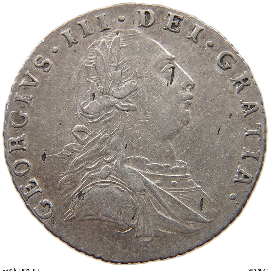 GREAT BRITAIN SIXPENCE 1787 GEORGE III. 1760-1820 #t082 0129 - G. 6 Pence