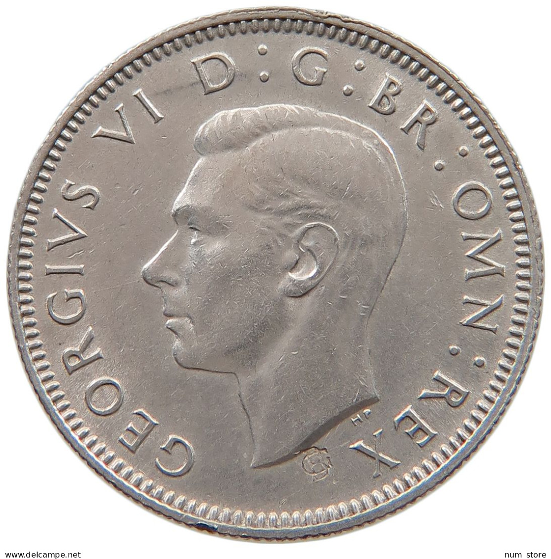 GREAT BRITAIN SHILLING 1945 George VI. (1936-1952) COUNTERMARKS UNDER HEAD #a052 0249 - I. 1 Shilling