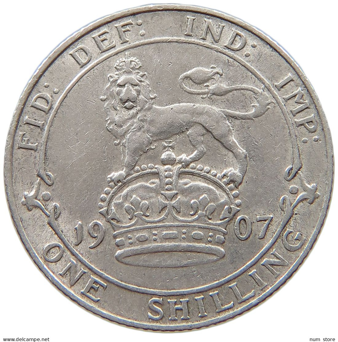 GREAT BRITAIN SHILLING 1907 Edward VII., 1901 - 1910 #s078 0133 - I. 1 Shilling