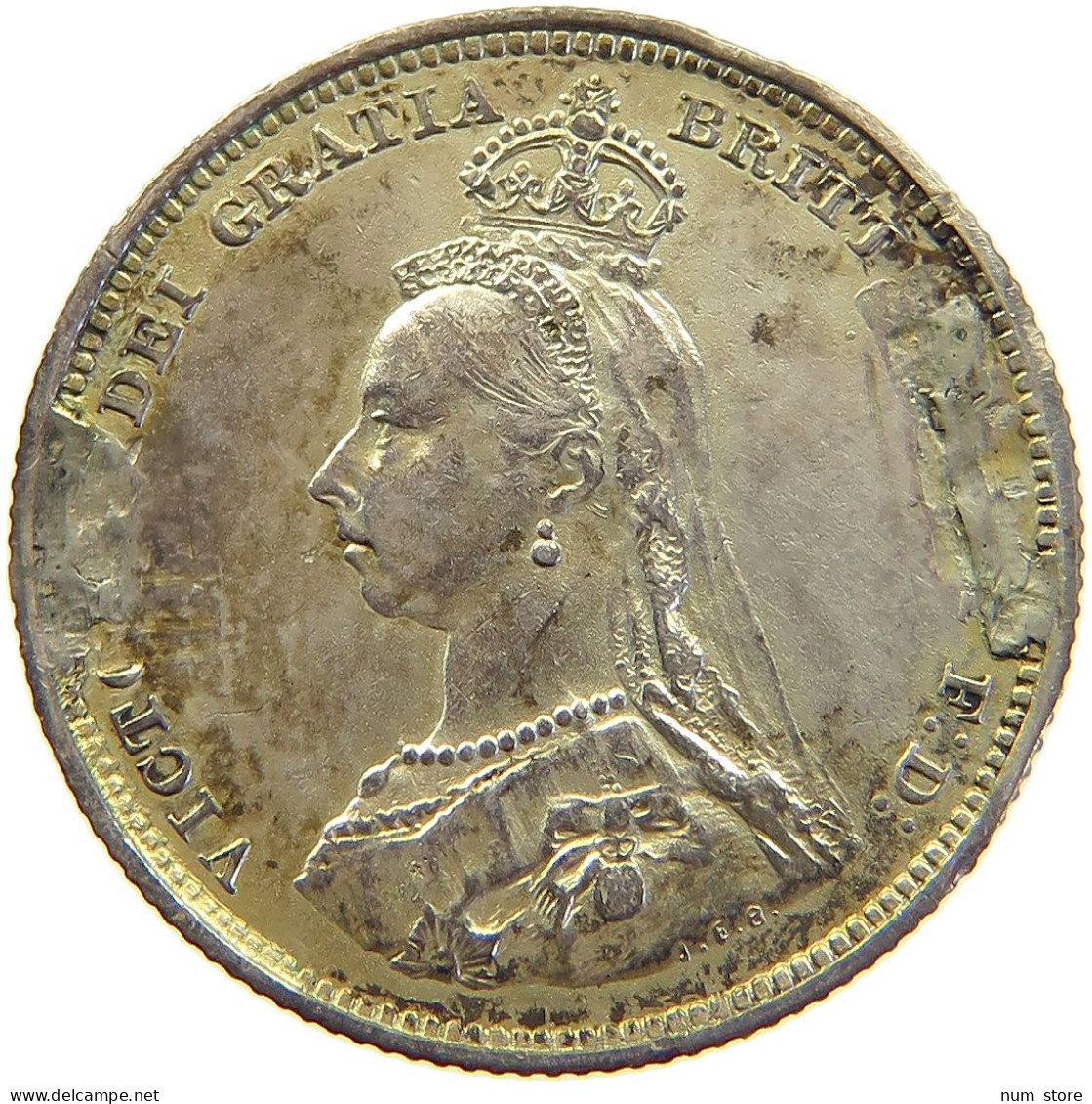 GREAT BRITAIN SHILLING 1887 Victoria 1837-1901 ENAMELED #s010 0361 - I. 1 Shilling