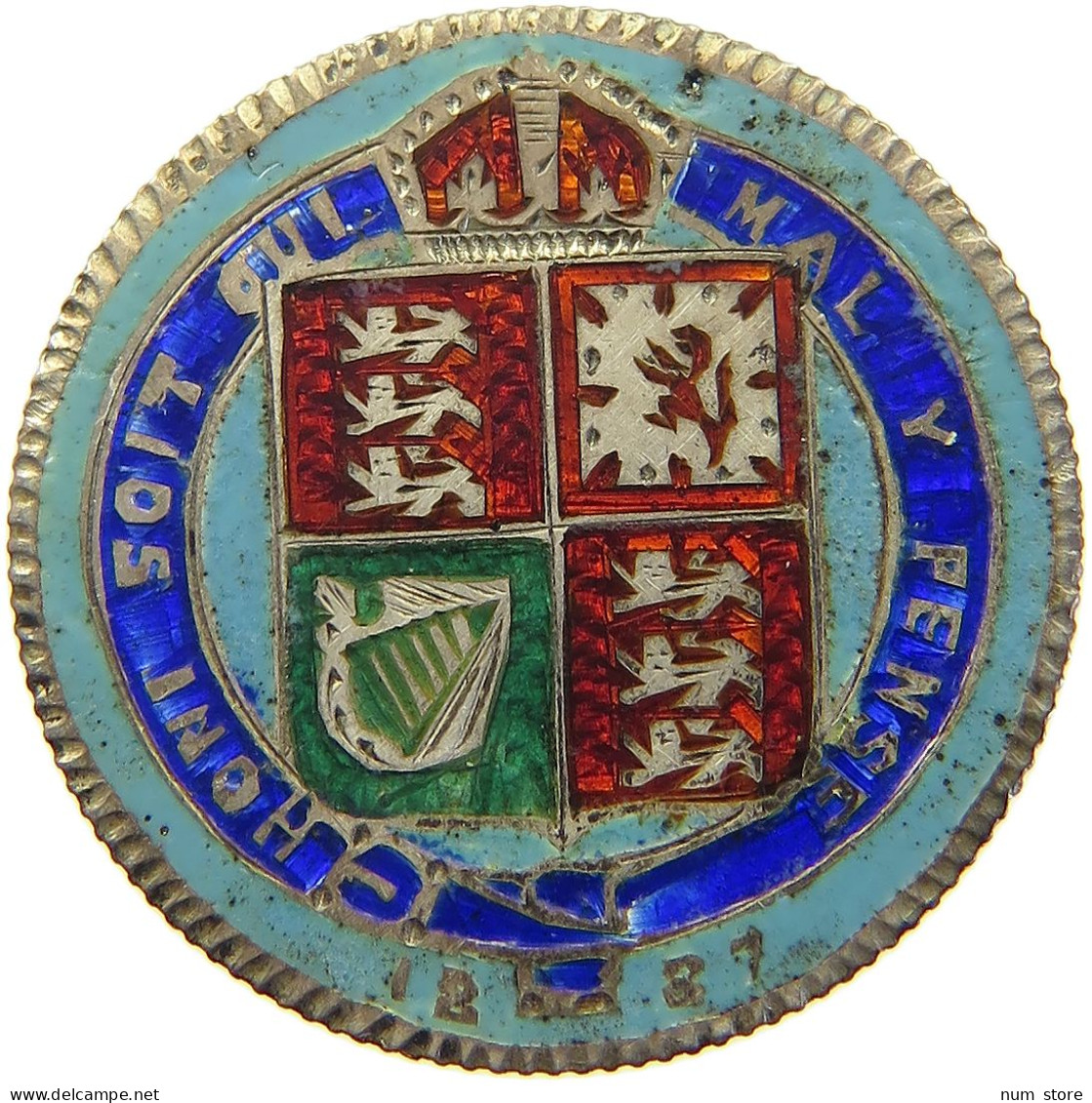 GREAT BRITAIN SHILLING 1887 Victoria 1837-1901 ENAMELED #s010 0361 - I. 1 Shilling