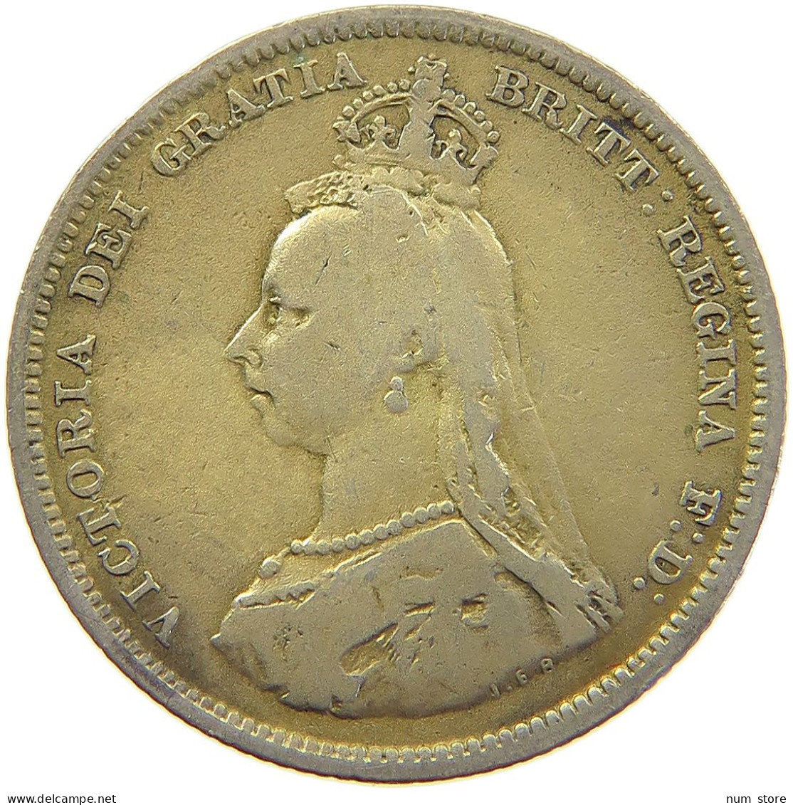 GREAT BRITAIN SHILLING 1887 Victoria 1837-1901 ENAMELED #s010 0345 - I. 1 Shilling