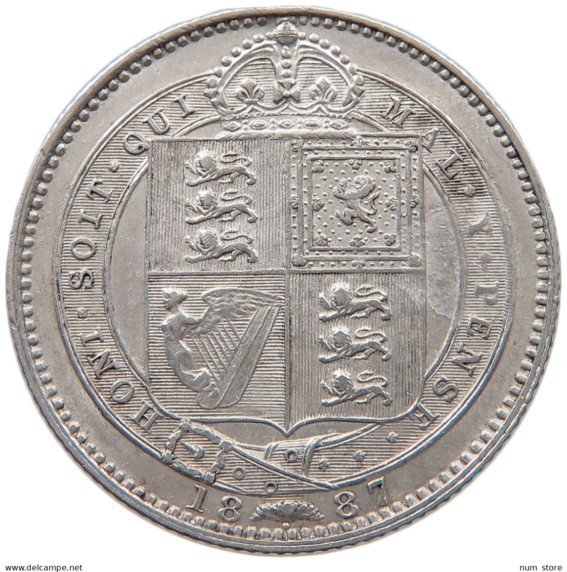 GREAT BRITAIN SHILLING 1887 Victoria 1837-1901 #t143 0555 - I. 1 Shilling