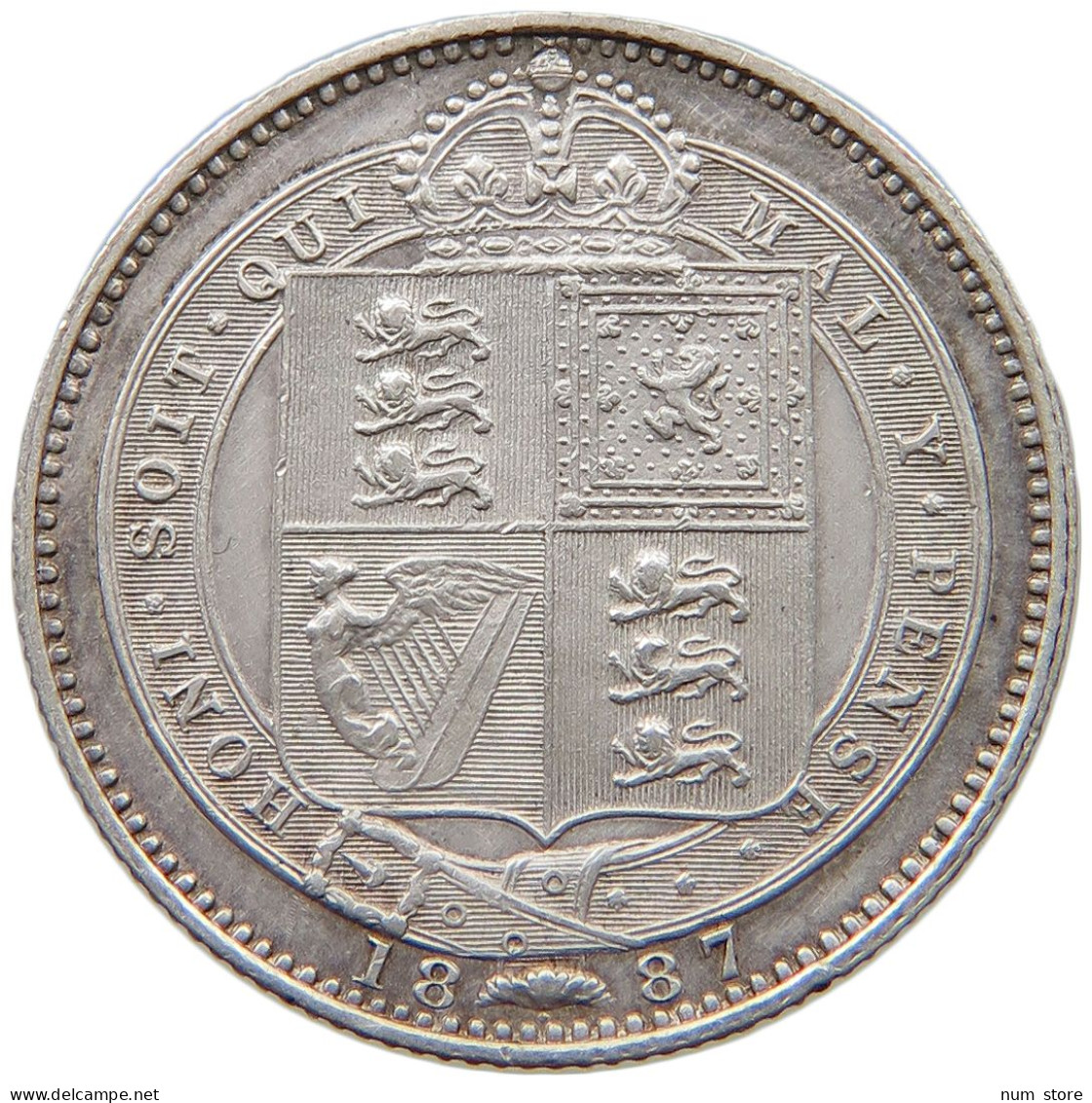 GREAT BRITAIN SHILLING 1887 Victoria 1837-1901 #t082 0115 - I. 1 Shilling