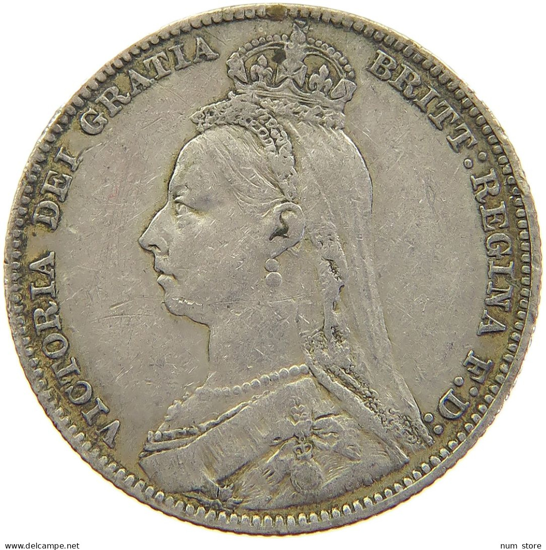 GREAT BRITAIN SHILLING 1881 Victoria 1837-1901 ENAMELED #s010 0347 - I. 1 Shilling