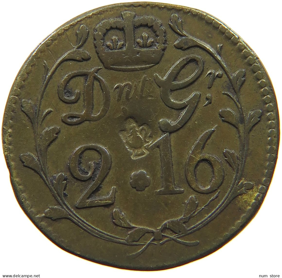 GREAT BRITAIN WEIGHT  GEORGE III. 1760-1820 WEIGHT 2 16 COUNTERMARKED #t138 0169 - Autres & Non Classés