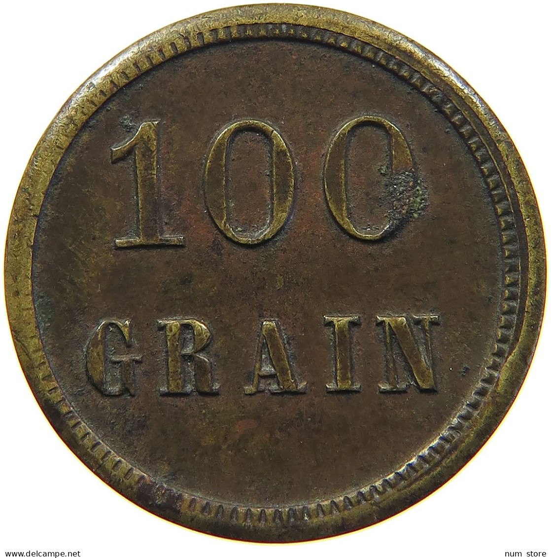 GREAT BRITAIN WEIGHT  100 GRAIN COIN WEIGHT #sm03 0319 - Autres & Non Classés