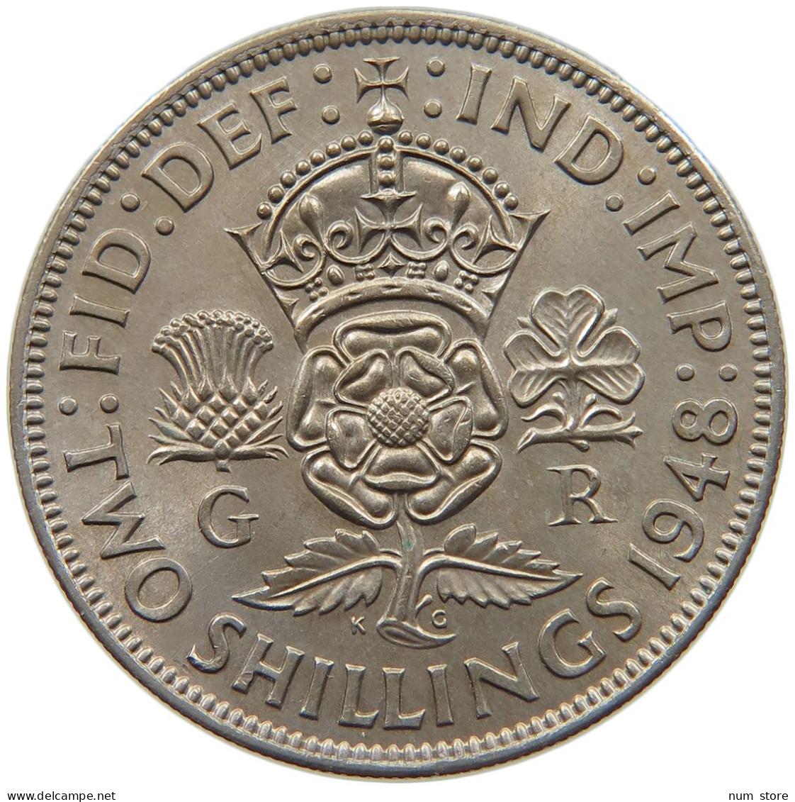 GREAT BRITAIN TWO SHILLINGS 1948 George VI. (1936-1952) #c023 0357 - J. 1 Florin / 2 Shillings