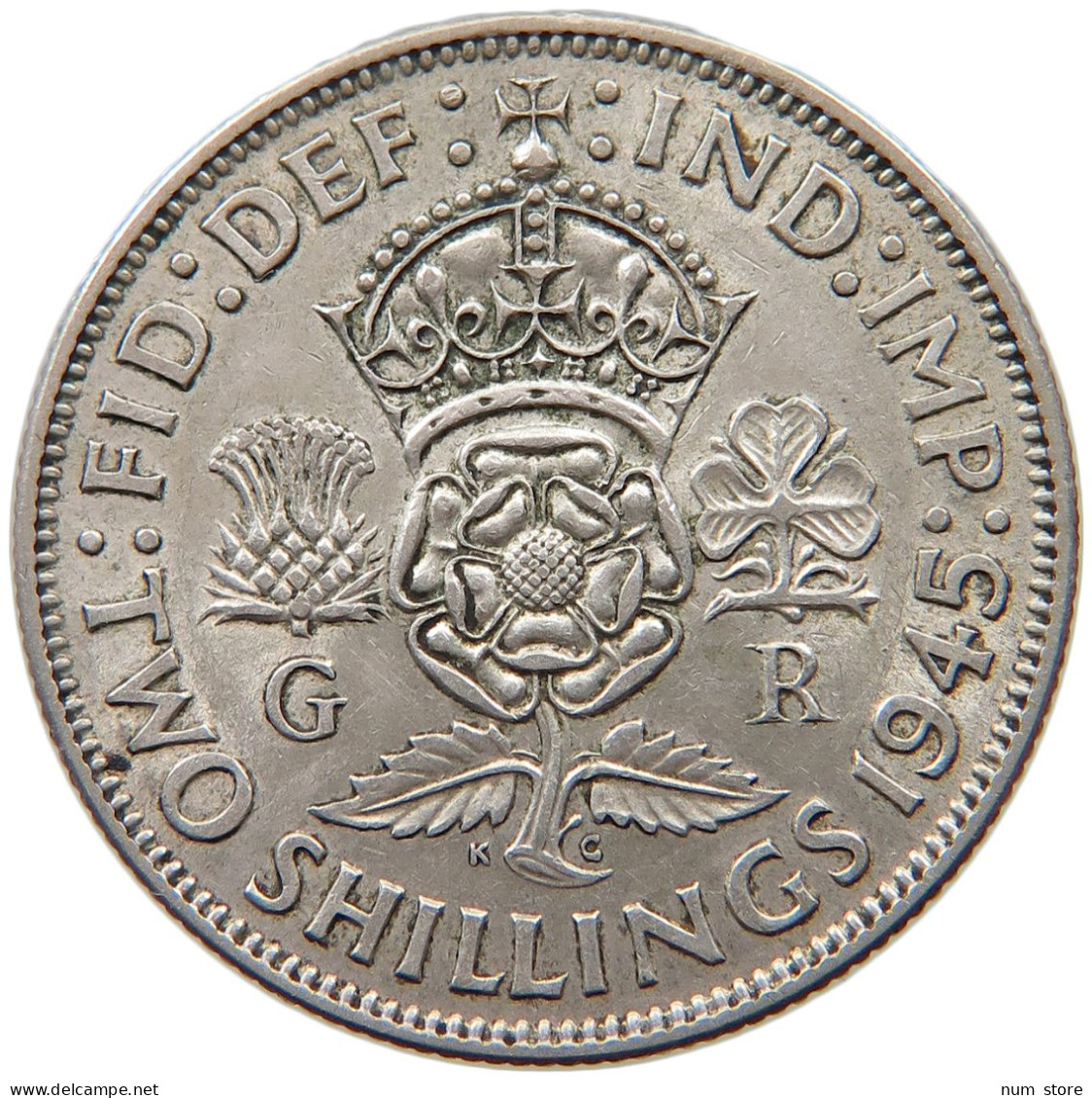 GREAT BRITAIN TWO SHILLINGS 1945 George VI. (1936-1952) #s035 0123 - J. 1 Florin / 2 Shillings