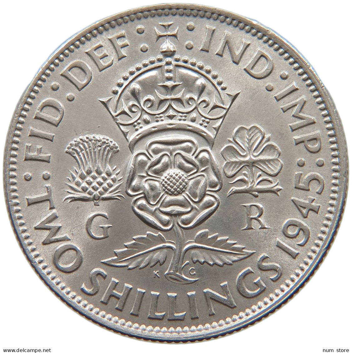 GREAT BRITAIN TWO SHILLINGS 1945 George VI. (1936-1952) #t158 0305 - J. 1 Florin / 2 Schillings