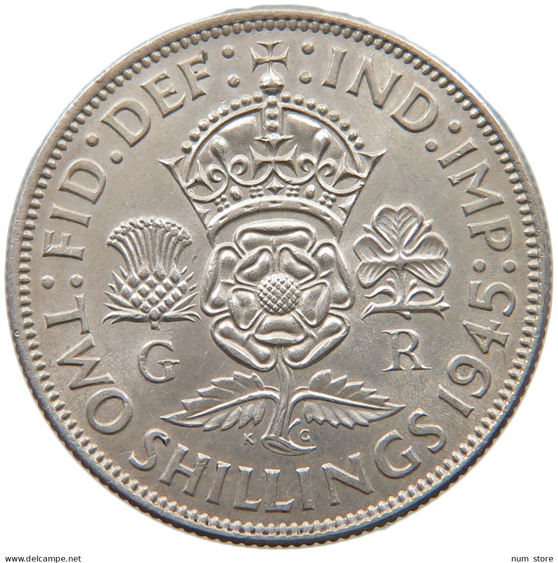 GREAT BRITAIN TWO SHILLINGS 1945 George VI. (1936-1952) #t139 0173 - J. 1 Florin / 2 Schillings