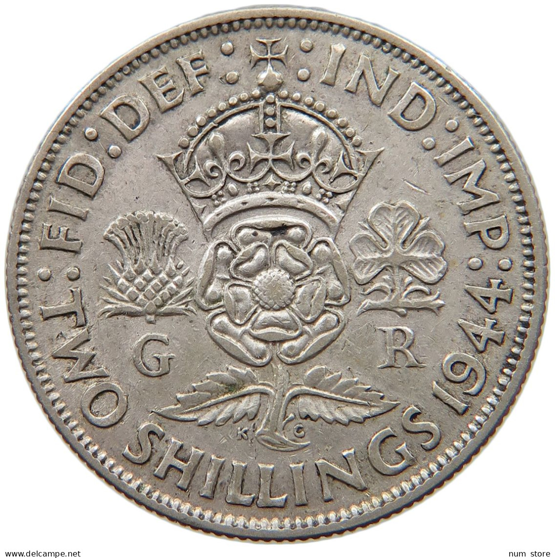 GREAT BRITAIN TWO SHILLINGS 1944 George VI. (1936-1952) #s035 0145 - J. 1 Florin / 2 Shillings