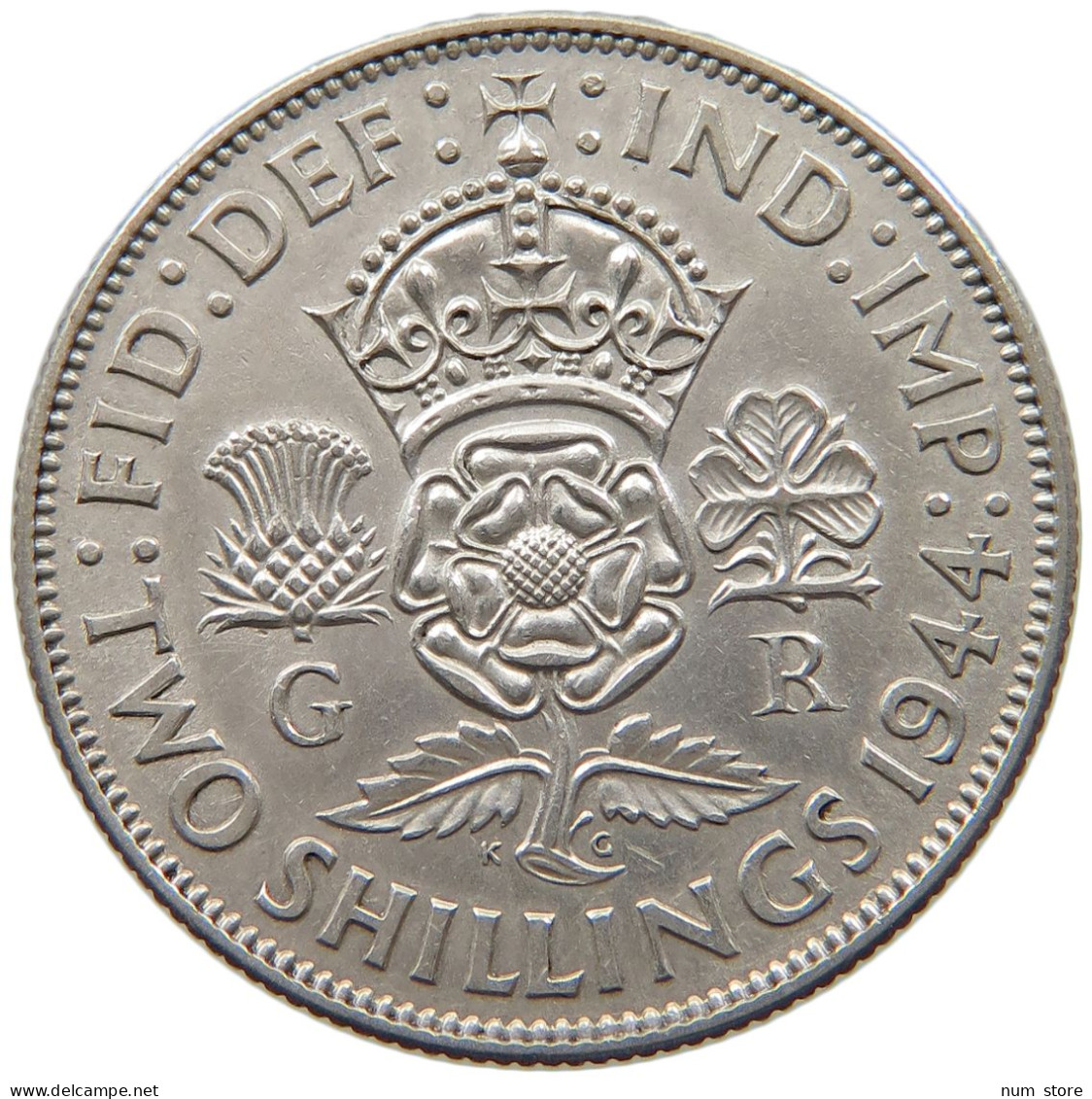 GREAT BRITAIN TWO SHILLINGS 1944 George VI. (1936-1952) #c081 0665 - J. 1 Florin / 2 Shillings