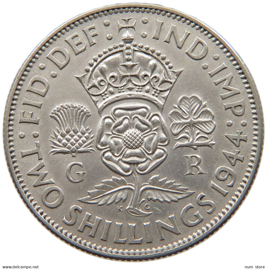 GREAT BRITAIN TWO SHILLINGS 1944 George VI. (1936-1952) #c081 0665 - J. 1 Florin / 2 Schillings