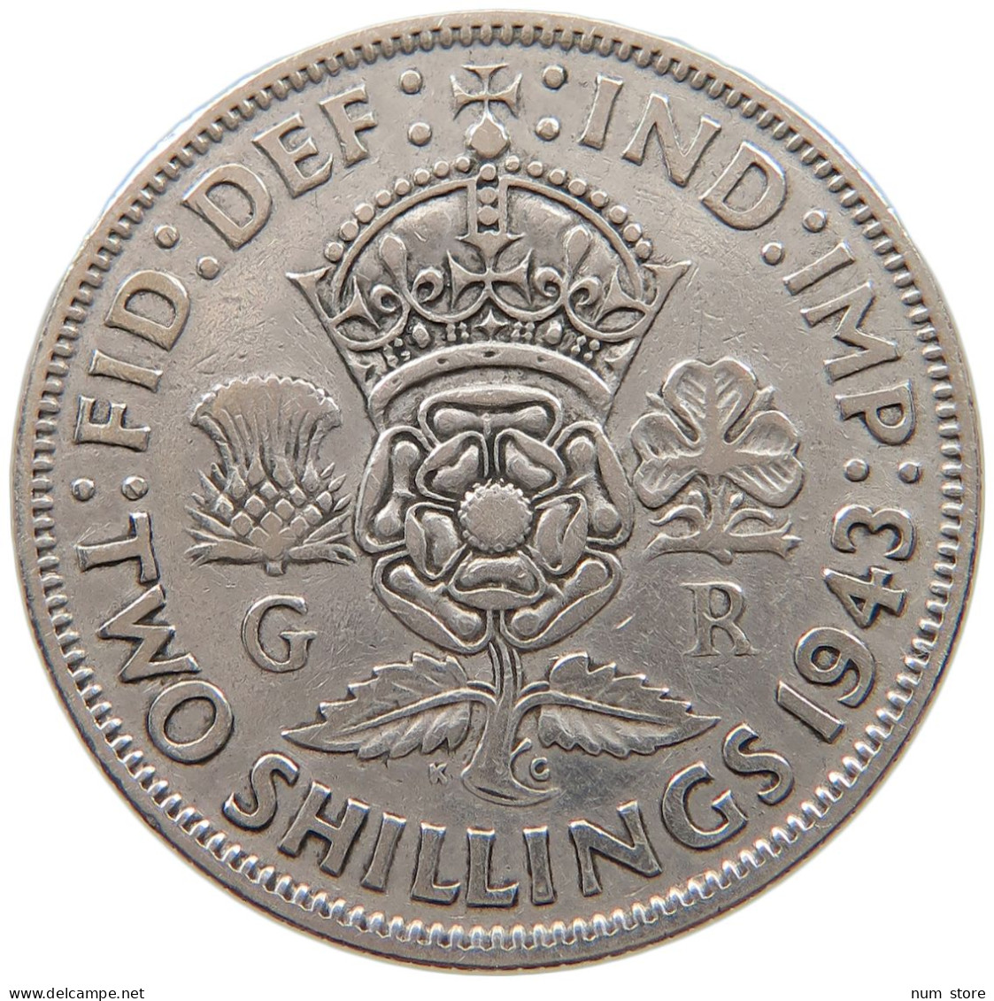 GREAT BRITAIN TWO SHILLINGS 1943 George VI. (1936-1952) #a057 0603 - J. 1 Florin / 2 Schillings