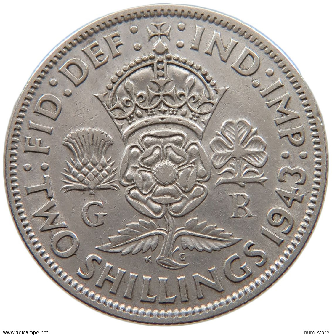 GREAT BRITAIN TWO SHILLINGS 1943 George VI. (1936-1952) #a052 0097 - J. 1 Florin / 2 Shillings