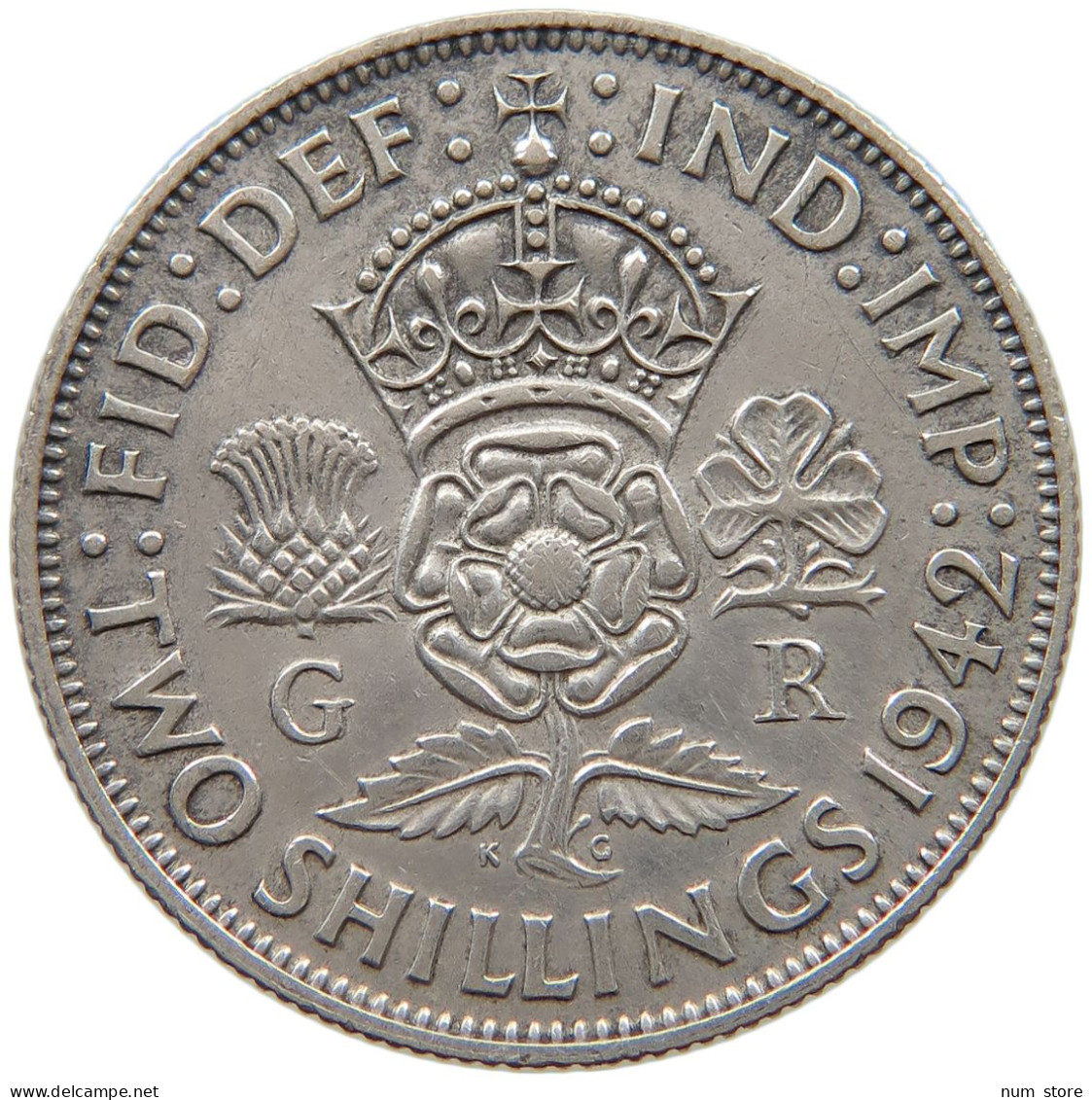 GREAT BRITAIN TWO SHILLINGS 1942 George VI. (1936-1952) #a068 0699 - J. 1 Florin / 2 Schillings