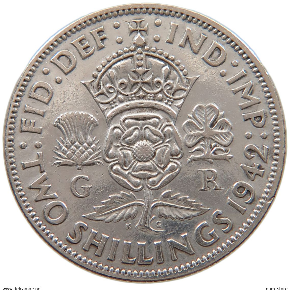 GREAT BRITAIN TWO SHILLINGS 1942 George VI. (1936-1952) #a052 0099 - J. 1 Florin / 2 Schillings