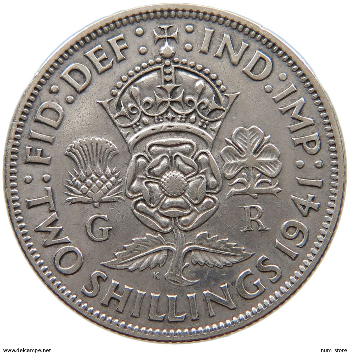 GREAT BRITAIN TWO SHILLINGS 1941 George VI. (1936-1952) #a068 0701 - J. 1 Florin / 2 Schillings