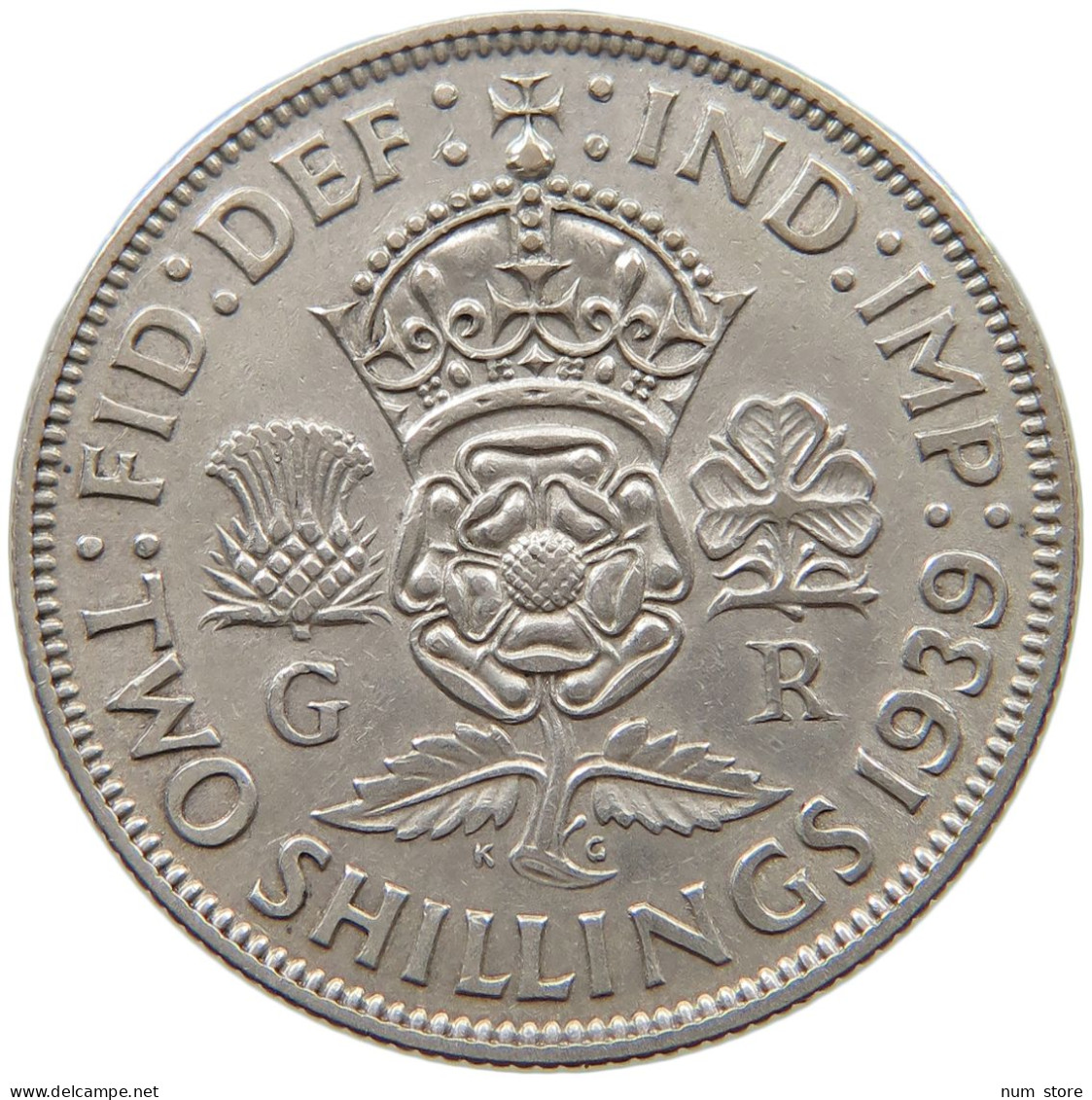 GREAT BRITAIN TWO SHILLINGS 1939 George VI. (1936-1952) #a090 0697 - J. 1 Florin / 2 Schillings