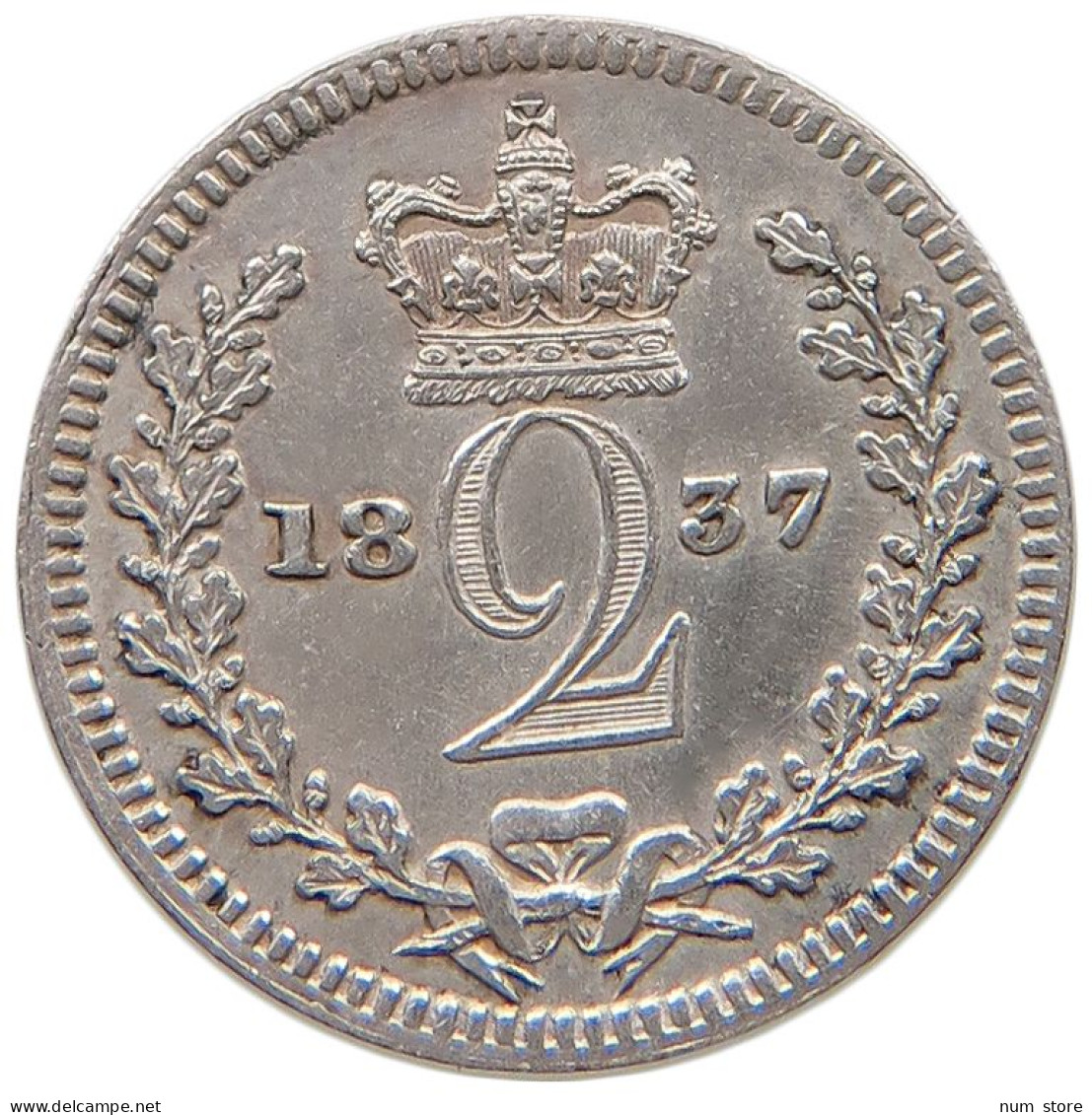 GREAT BRITAIN TWO PENCE 1837 Victoria 1837-1901 MAUNDY #t107 0515 - E. 1 1/2 - 2 Pence