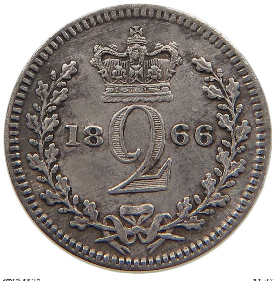 GREAT BRITAIN TWO PENCE 1866 Victoria 1837-1901 #t003 0075 - E. 1 1/2 - 2 Pence