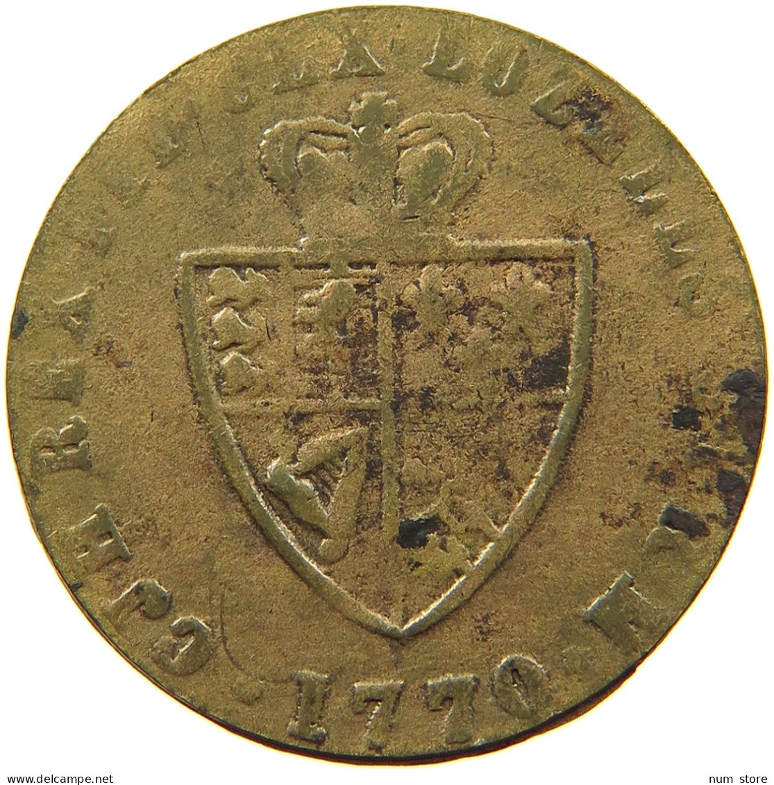 GREAT BRITAIN TOKEN 1770 GEORGE III. 1760-1820 #s046 0453 - Otros & Sin Clasificación