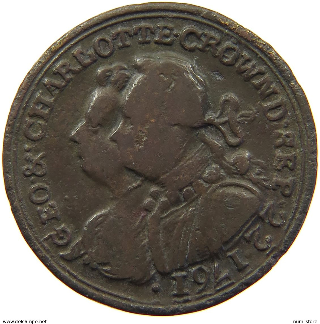 GREAT BRITAIN TOKEN 1761 GEORGE III. 1760-1820 CHARLOTTE #s011 0073 - Andere & Zonder Classificatie