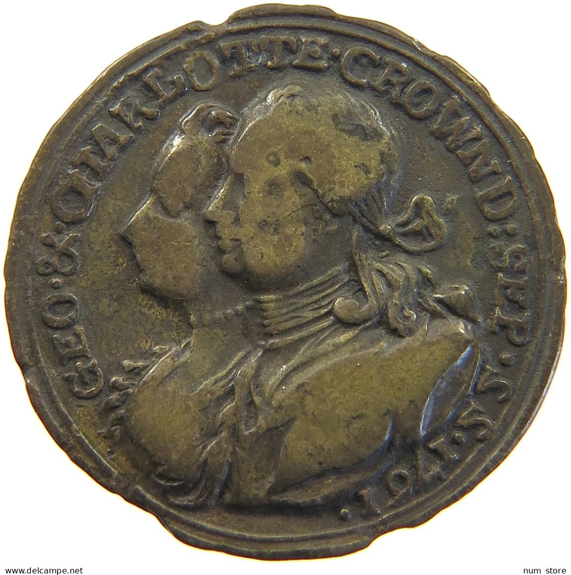 GREAT BRITAIN TOKEN 1761 GEORGE III. 1760-1820 CHARLOTTE #c045 0123 - Andere & Zonder Classificatie