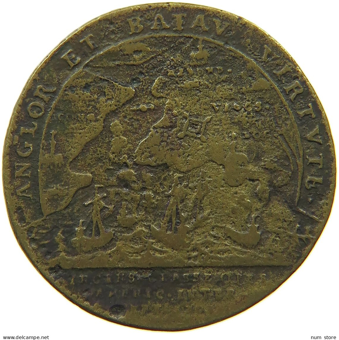 GREAT BRITAIN TOKEN 1702 Anne (1702-1714) 1702 BATTLE OF VIGO BAY #s080 0865 - Autres & Non Classés