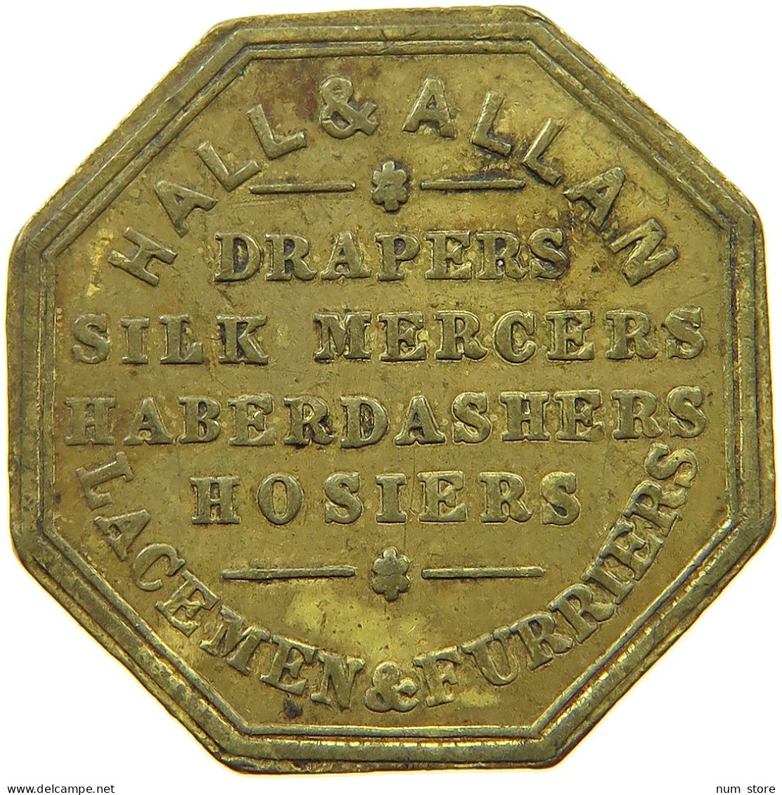 GREAT BRITAIN TOKEN  TOKEN HALL AND ALLAN WATERLOO HOUSE #a033 0849 - Sonstige & Ohne Zuordnung