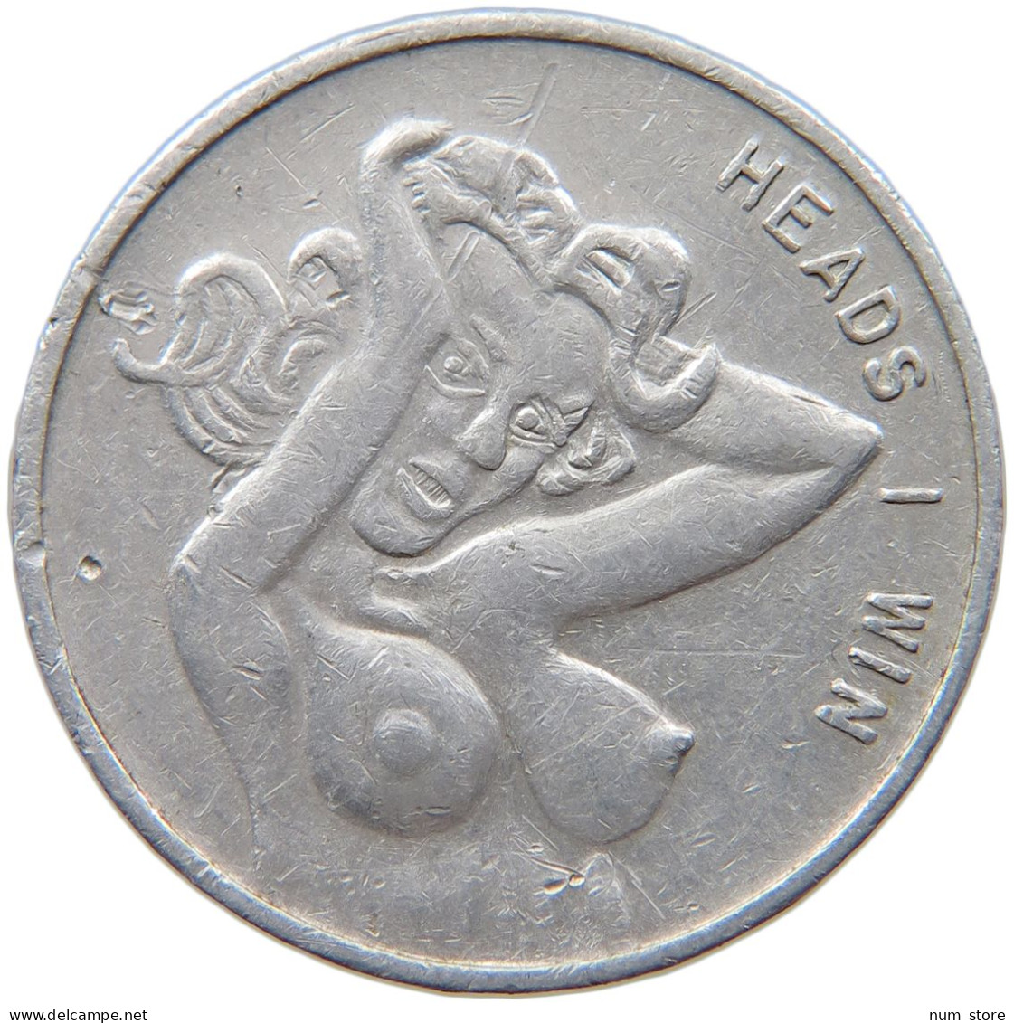 GREAT BRITAIN TOKEN  TOKEN HEADS 1 WIN / TAILS YOU LOSE, ALUMINIUM #s023 0147 - Other & Unclassified