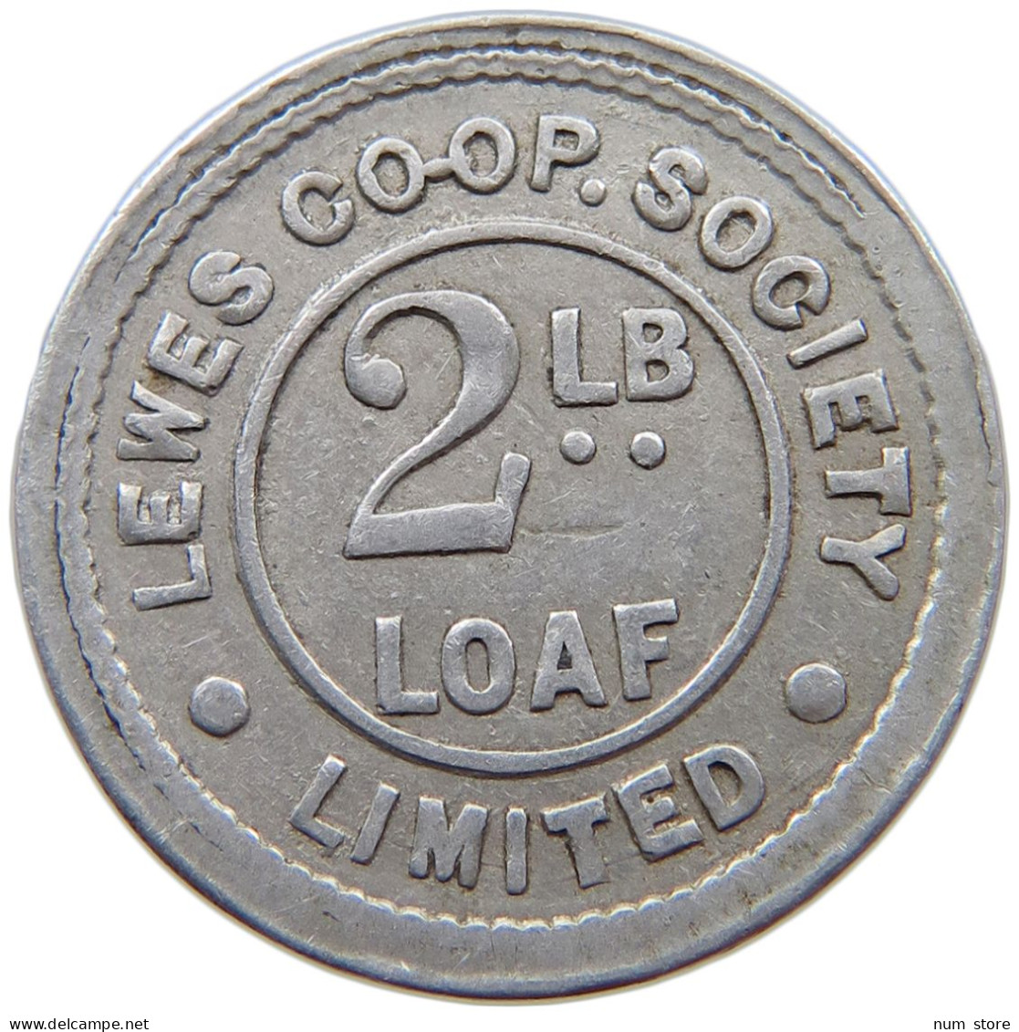 GREAT BRITAIN TOKEN  TOKEN ALUMINIUM 2 LB LOAF LEWES COOP SOCIETY LIMITED #a088 0441 - Other & Unclassified