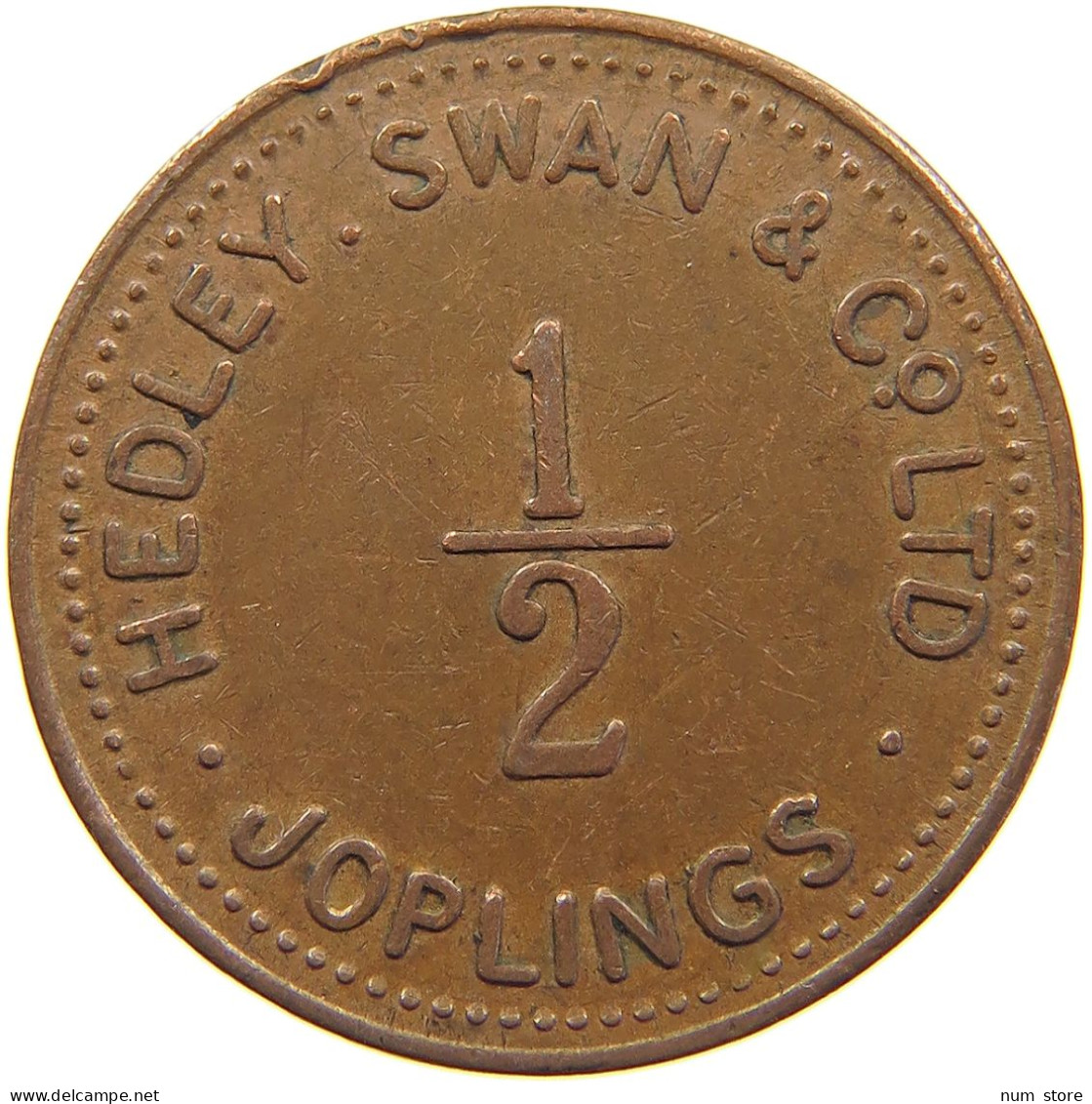 GREAT BRITAIN TOKEN  1/2 JOPLINGS HEDLEY SWAN #c035 0027 - Sonstige & Ohne Zuordnung