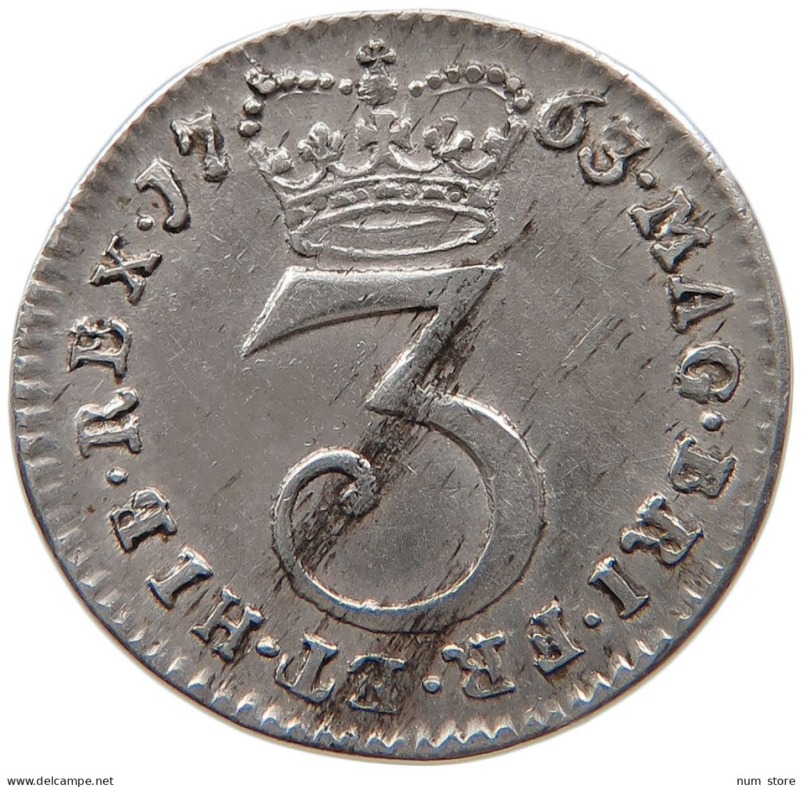 GREAT BRITAIN THREEPENCE MAUNDY 1763 GEORGE III. 1760-1820 #t143 0495 - E. 3 Pence