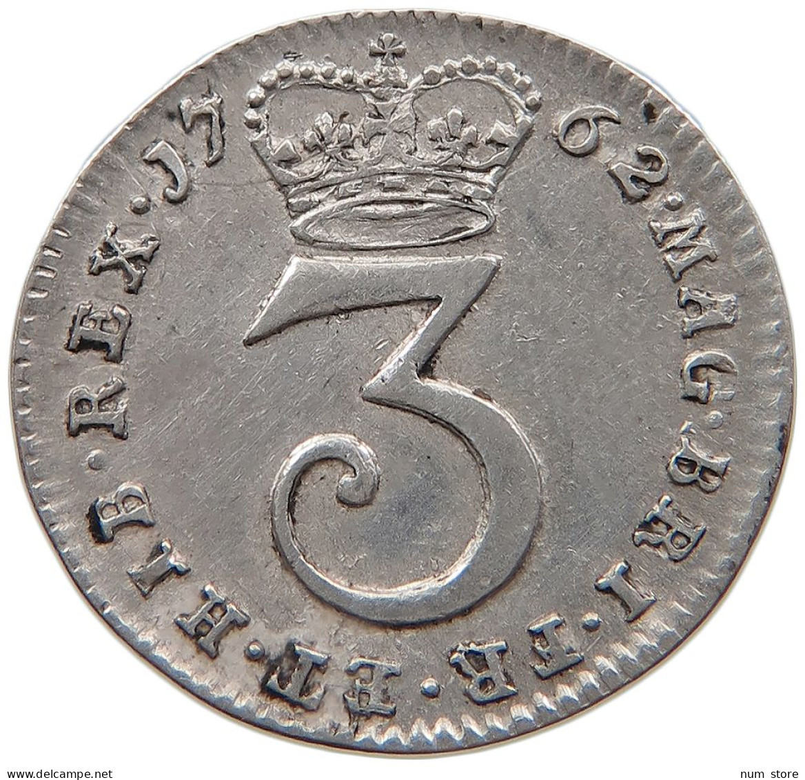 GREAT BRITAIN THREEPENCE MAUNDY 1763 GEORGE III. 1760-1820 #t143 0497 - E. 3 Pence