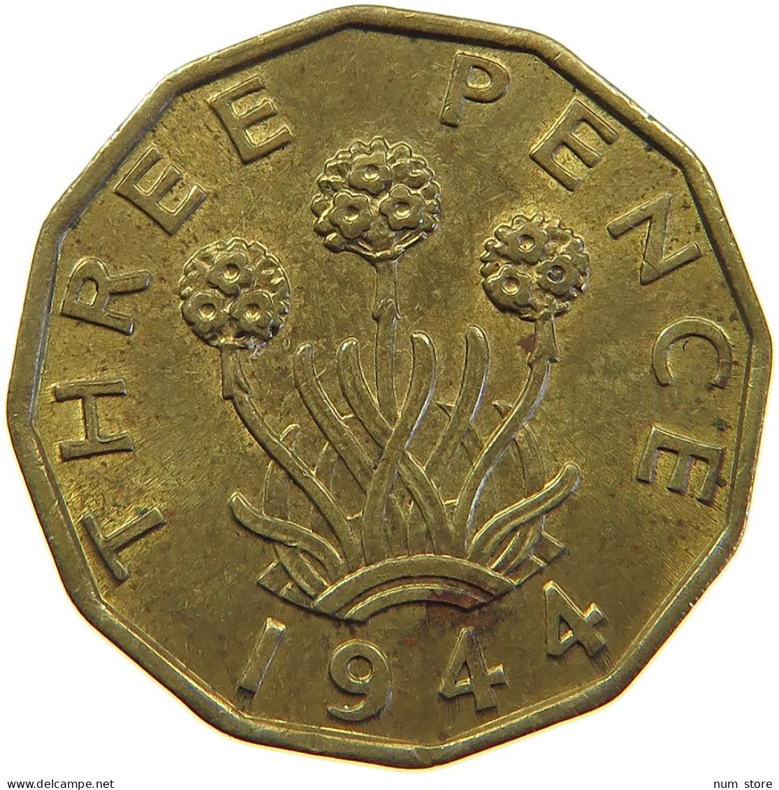 GREAT BRITAIN THREEPENCE 1944 George VI. (1936-1952) #s024 0275 - F. 3 Pence