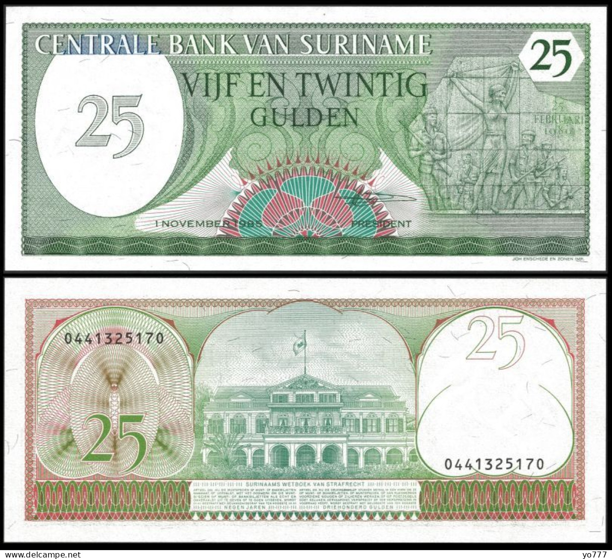 PM SURINAM PAPER MONEY SET P-121,127,132,133 UNC - Surinam