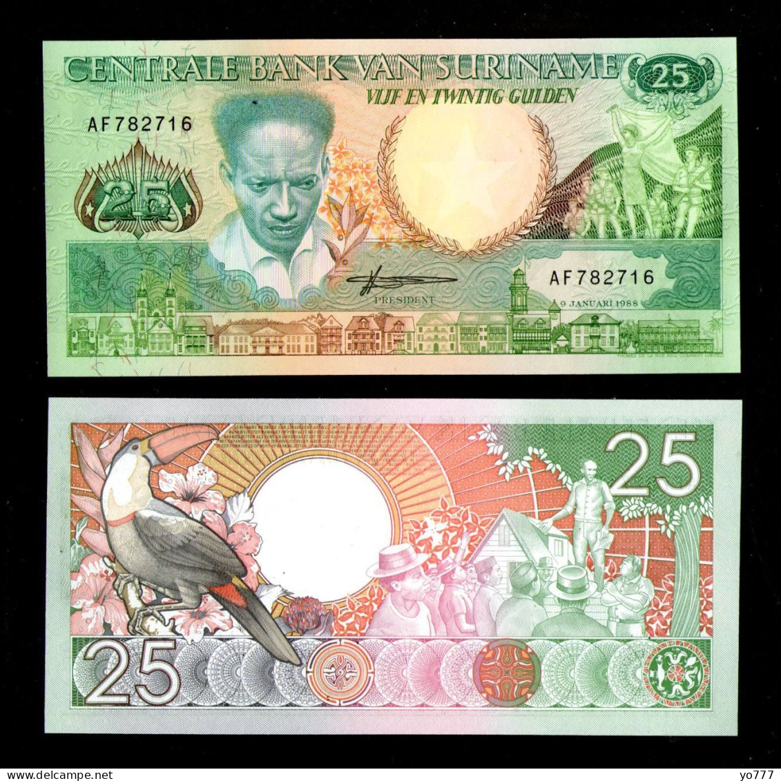 PM SURINAM PAPER MONEY SET P-121,127,132,133 UNC - Suriname