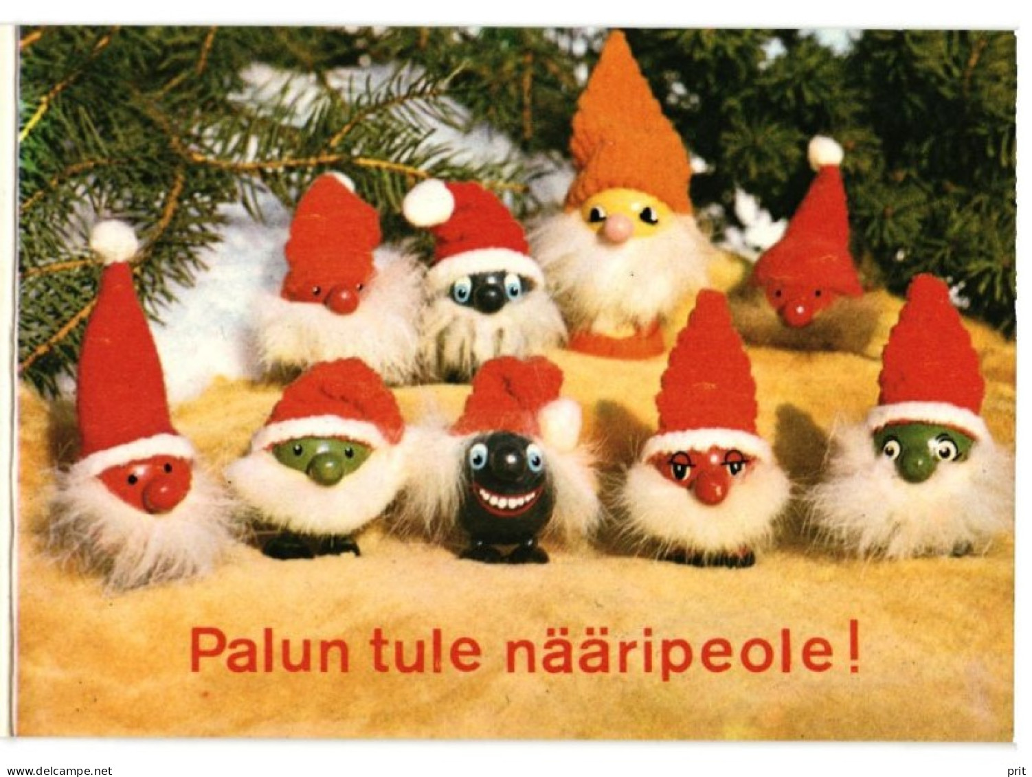 Gnomes Elves, Please Come To Christmas Party! 1987 Unused Vintage Postcard. Publisher Eesti Raamat, Estonia - Estonie