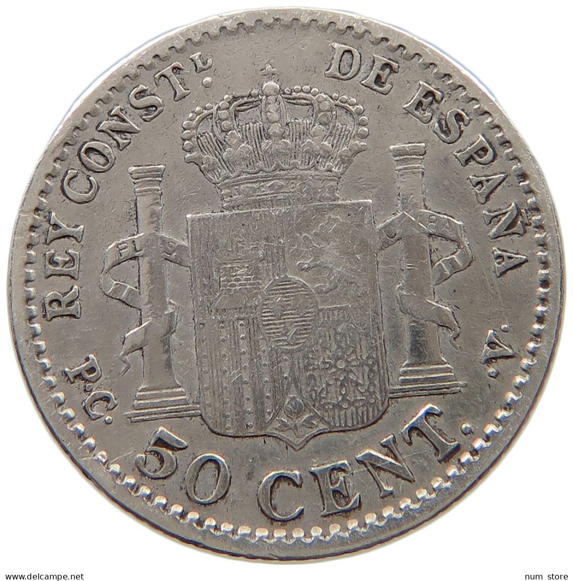 SPAIN 50 CENTIMOS 1904 Alfonso XIII. (1886–1941) #a045 0797 - Sonstige & Ohne Zuordnung